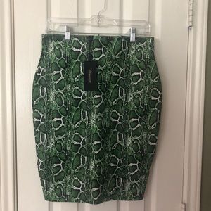 Snakeskin vinyl skirt